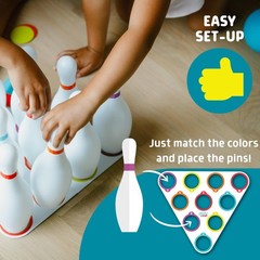10-Pin Kids Bowling Set with Pin Pal – Indoor Active Game for Family Game Nig…
