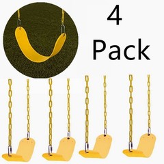 4Pack Heavy Duty Swing Seat, Outdoor Child EVA Soft Board U-Swing, Metal Chains