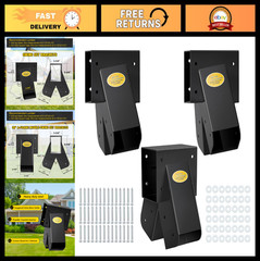 Heavy Duty Swing Set Brackets Kit – 2 A-Frame & 1 Middle Bracket, Mounting Hardw