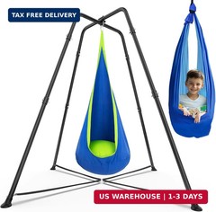 Swing Stand Frame with Sensory Pod Swings and Chair, Sensory Swing Set, X-Shaped