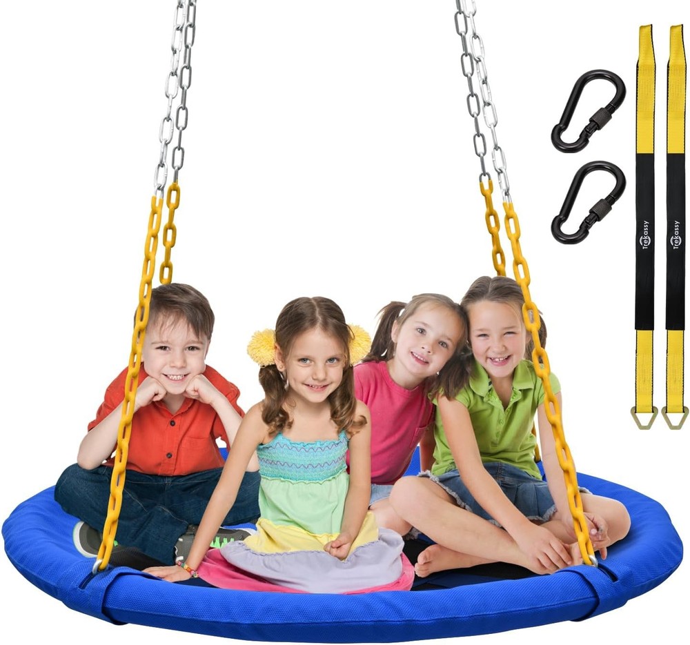 40-inch disc tree swing, 1000 lbs, equipped with heavy-duty rust-resistant chain
