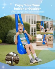 300lb Adjustable Indoor/Outdoor Sensory Swing, 360° Swivel, 59x59in
