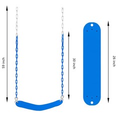 Toddler Swing & Swing Seat, Iron Chains with Tree Straps (Blue)