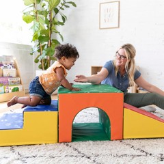 ECR4Kids SoftZone Single Tunnel Climber, Toddler Playset, 3-Piece