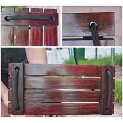 Wooden Swing Seat Nostalgic Outdoor Wood Swing for Kids Tree Swing for Adults