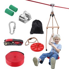 Uimoso 65 ft Zip Line Kit for Kids and Adults with Trolley Support Up to 500 lbs
