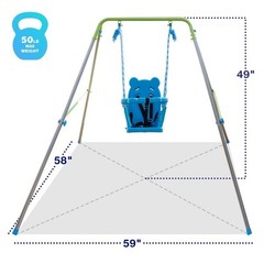 Indoor Outdoor Toddler Swing Set Play Structure W/ Safety Harness 9-36 Months US