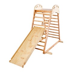 Indoor Playground Jungle Gym 4-in-1 Toddlers Climber Playset for Kids