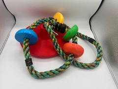 Kids Tree Swing – Single Disc Seat with Rainbow Climbing Rope