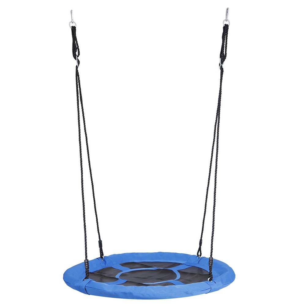 40 Inch Indoor Outdoor Tree Swing Set Adjustable Length Steel Frame, Blue