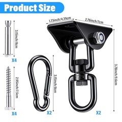 2 Pcs Swing Hanging Kit, Heavy Duty 2000 LB Capacity 360 Degree Rotating