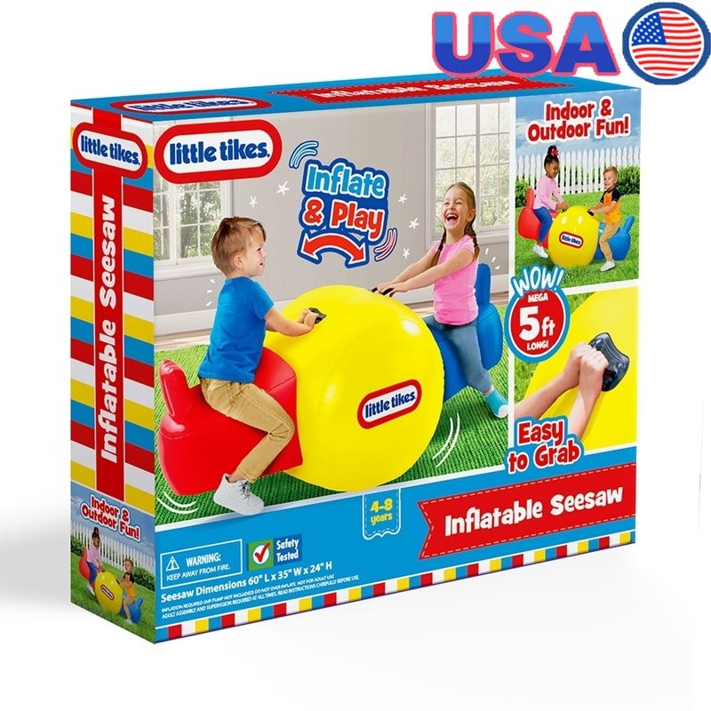 Durable Inflatable Seesaw Toy Two Kids Ages 4-8 Indoor Outdoor Activity New