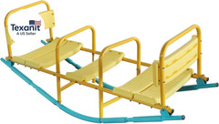 Teeter Totter Seesaw for Kids, 3-Person Heavy Duty Metal Rocking Seesaw for Todd