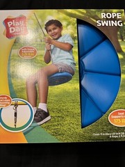 Play Day Rope Swing, Outdoor Adjustable Nylon Rope Blue Up To 175 Pounds