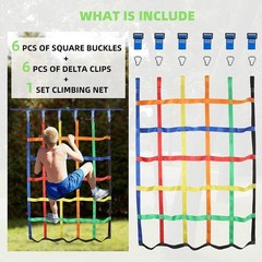 Climbing Net for Kids Outdoor,Climbing Cargo Net Kids Playground,Ninja Line…