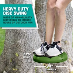 Heavy Duty Green Disc Tree Swing with Rope for Outdoor Play – Easy DIY Additi…