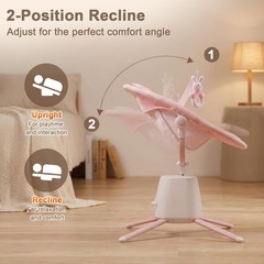 Zoicay Upgraded Baby Swing for Infants: Deep Seat, Smooth, BT App/Remote (Pink)