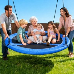 60″ Large Saucer Tree Swing for Kids Adults 900D Oxford Waterproof with 2pcs …