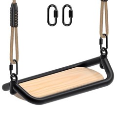 Heavy Duty Wooden Tree Swing for Kids & Adults, 500lbs Capacity, Adjustable