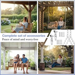Heavy Duty Porch Swing Hanging Kit W/ Y-Chain & 360° Swivel Hangers 1500Lbs
