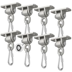 Heavy Duty Swing Hangers with Bearing, Porch Swing Hanging Kit 8 Packs Sliver