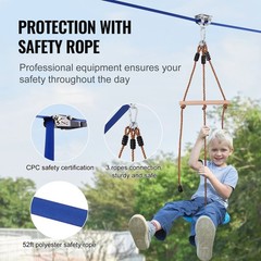 Zip Line Kit 52ft for Kids Adult Zip Line Cars Up to 500 lbs