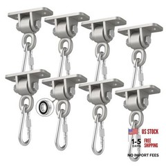 Heavy Duty Swing Hangers with Bearing, Porch Swing Hanging Kit 8 Packs Sliver