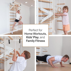 Swedish Ladder Wall Set – Kids Gymnastics Stall Bars for Home Exercise