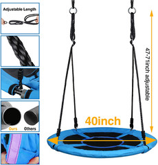 40in Saucer Tree Swing Set Swivel and Heavy Duty Metal A Frame 440lbs Capacity