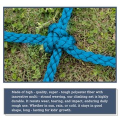 Polyester Climbing Net Sky Blue 3ft x 6ft 8 Sizes Indoor/Outdoor Treehouse Gym