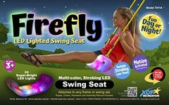 Firefly LED Light Up Swing Seat with Adjustable Rope and Chain. 24 Lights Illumi