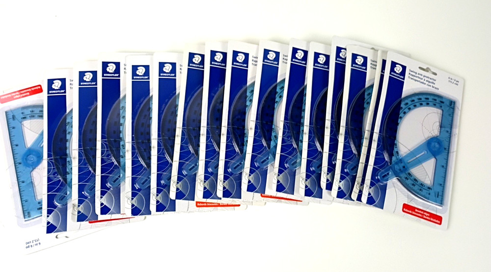 Staedtler Swing Arm Protractor 6″ X 4″ Lot of 16