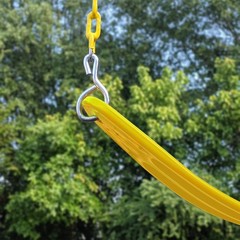 Gorilla Playsets Deluxe Yellow Swing Belt With Coated Chains For Kids 3-11