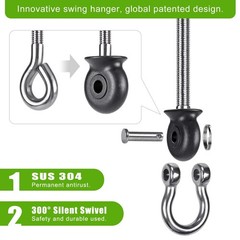 Set of 6 Permanent Antirust Stainless Steel 304 Heavy Duty Swing Hangers for …