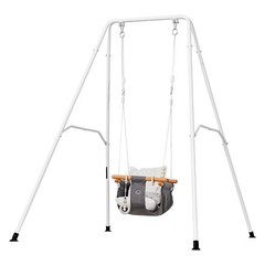 VEVOR Toddler Swing and Jumper 2 in 1 Swing Set and Bouncer A-Frame Stand Black