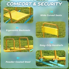 Teeter Totter Seesaw for Kids, 2 in 1 Metal Rocking Seesaw for Toddlers Age 3-8