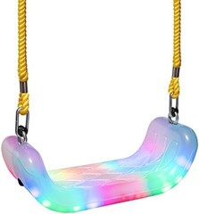Firefly LED Light Up Swing Seat with Adjustable Rope and Chain. 24 Lights Illumi