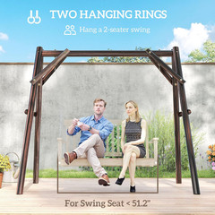 660 Lbs Porch Swing Frame, Heavy Duty A-Frame Wooden Swing Stand for DIY Paintin