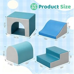 Foam Climbing Blocks for Toddlers: with a Tunnel – 4 PCS Foam Blocks – Modern