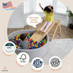 5-In-1 Indoor Climbing Gym Waldorf & Montessori Climbing Set w/Triangle Ladder
