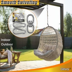 Double-End 304 Stainless Steel Swivel Eye Hooks with Secure Snap Hooks – 1 Pack