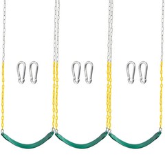 3 Pack Green Swing Seats Heavy Duty with 66″ Chain, Swing Set Accessories Replac