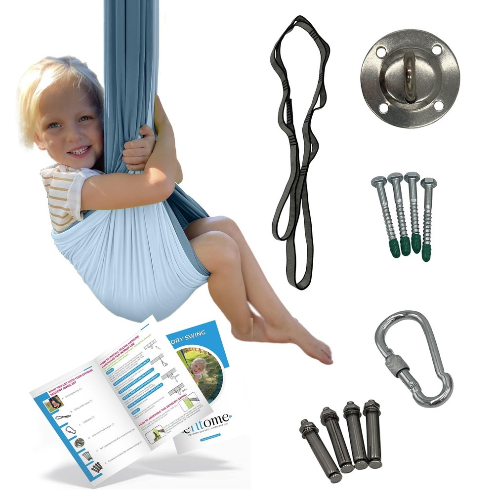 Sensory Swing for Kids Indoor Ceiling/Outdoor Tree Hanging Kit – Therapeutic …