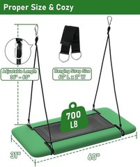 NEW 60in Tree Swing Adjustable Platform 700lbs Outdoor Indoor Green Black