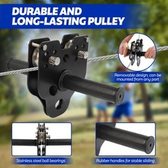 180FT Zipline for Backyard Kids and Adults Up to 400 lbs Outdoor Playground Kit