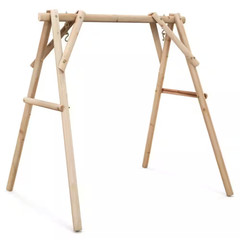 67 In. Pine Natural Wood Patio Swing Frame with Reinforced Bars