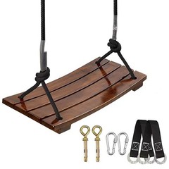 Wooden Swing Seat Nostalgic Outdoor Wood Swing for Kids Tree Swing for Adults