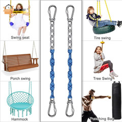 2Pcs 65″ Stainless Steel Swing Chains with 4 Quick Connection Buckles