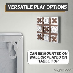 Play Platoon Magnetic Tic Tac Toe Game – Large Metal and Wooden Wall Mounted Boa