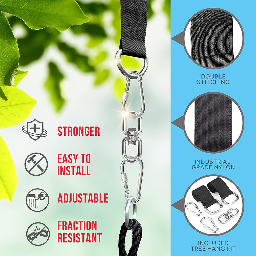 Saucer Swing with Tree Hang Kit, 40” Outdoor Tree Swing, 2 Adjustable Hanging…